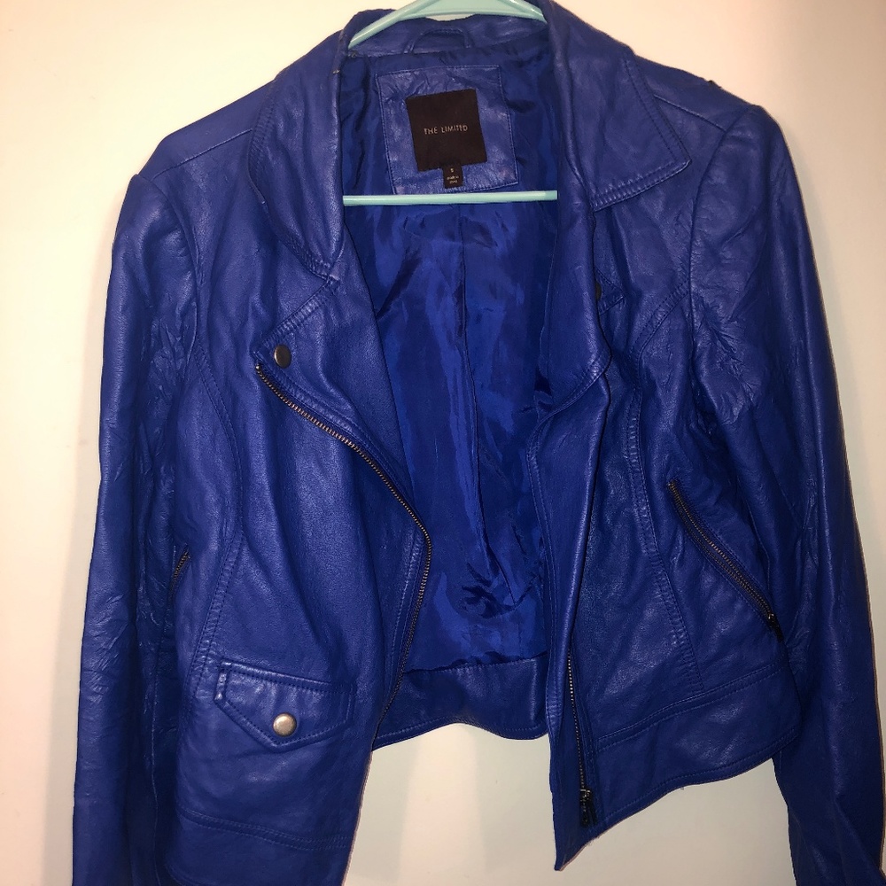The Limited Women's Blue Leather Jacket